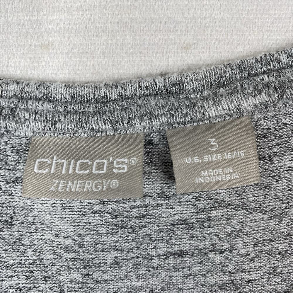 Chico's Tank Top Sz 3 16/18 Womens Gray Knit Terry Cloth Stretch Pullover Top - Picture 3 of 8
